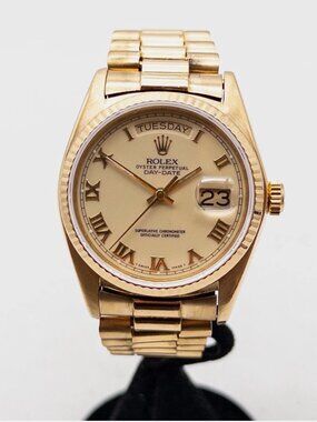 Rolex Men's President 18k Stamped Vintage Old Money With PAPERS